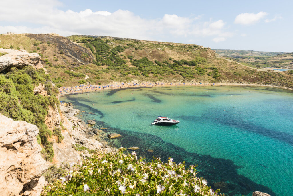 Golden bay Ghajn Tuffieha beach on Malta